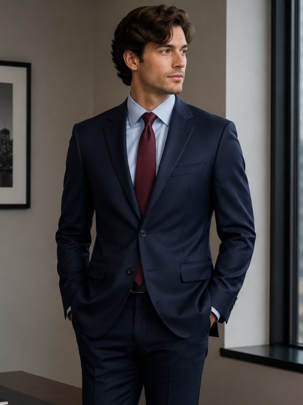 Jos A Bank Men's Navy Wool Two Button Suit Jacket Big Tall Size 60L Blazer